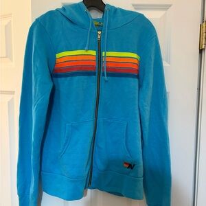 Aviator Nation Blue Hoodie with Colorful Accents